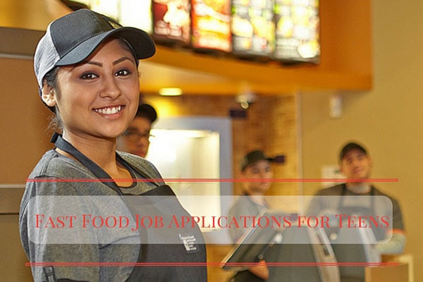 Fast Food Job Applications for Teens