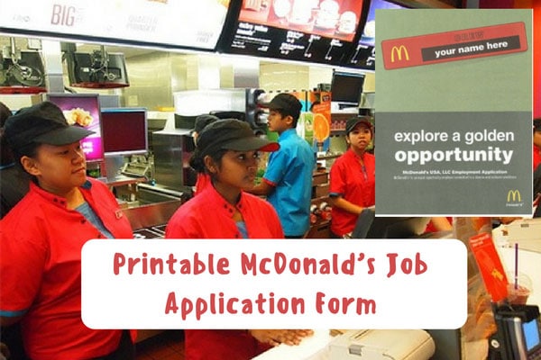 Printable McDonald’s Job Application Form