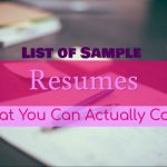 List of Sample Resumes That You Can Actually Copy