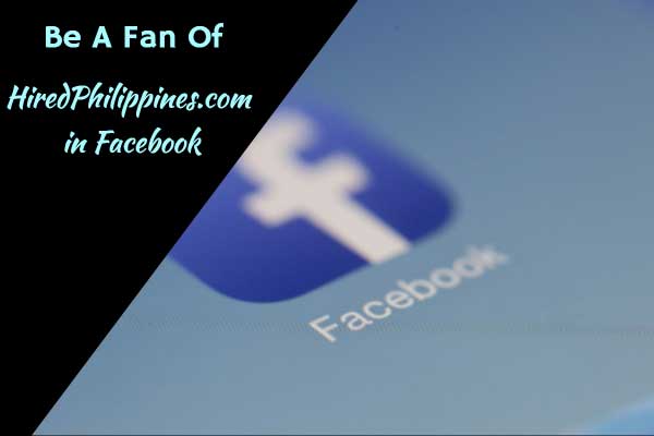 Be A Fan Of HiredPhilippines in Facebook